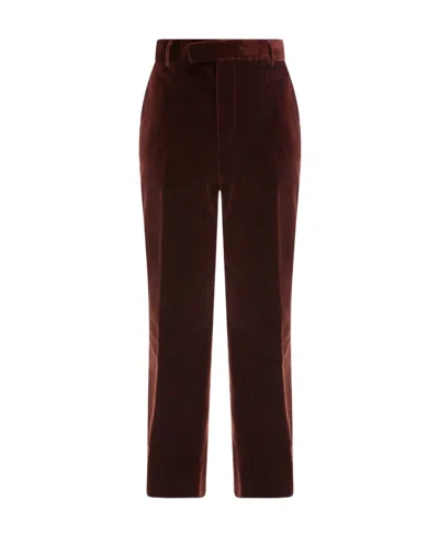 Palm Angels Velvet Tailored Trousers In Black