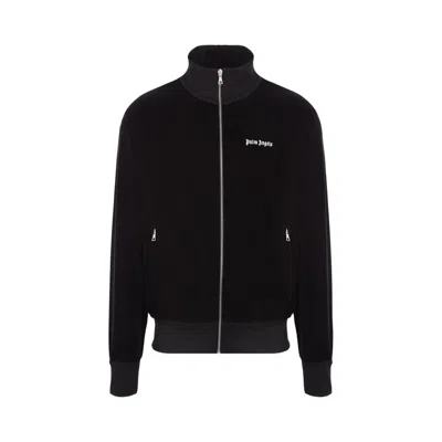Pre-owned Palm Angels Velvet Track Jacket 'black/white'