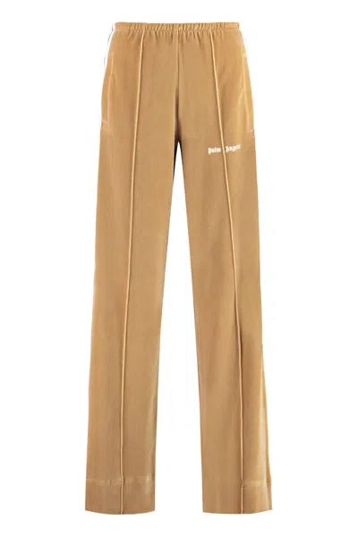 Palm Angels Velvet Trousers In Brown