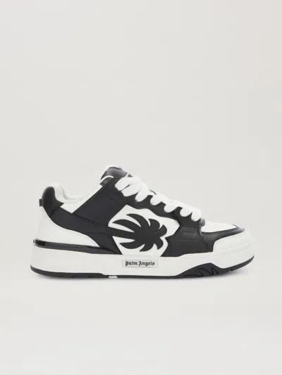 Palm Angels Venice Leather Sneakers In 0110 White - Black