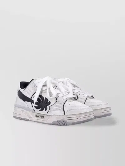 PALM ANGELS VENICE LEATHER SNEAKERS WORN-OUT EFFECT