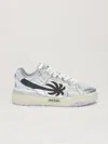 Palm Angels Men's Venice Mirror Leather Low-top Sneakers In Silver