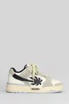 Palm Angels Venice Sneakers In White Suede And Leather In Multi