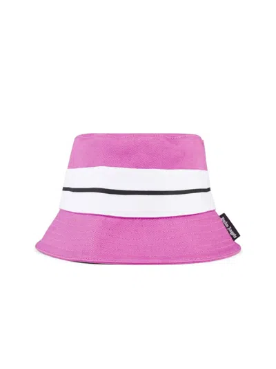 Palm Angels Venice Track Logo Bucket Hat In Purple
