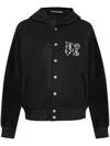 Palm Angels Vertigo Black Virgin Wool Blend Bomber Jacket In Black
