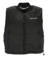 Palm Angels Quilted Nylon Down Vest In Black