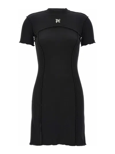 Palm Angels Monogram Dress In Black