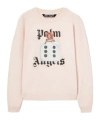 Palm Angels Pin Up Crewneck Sweatshirt In White