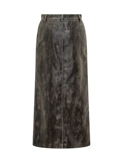 Palm Angels Vintage-inspired Midi Skirt In Dark Grey