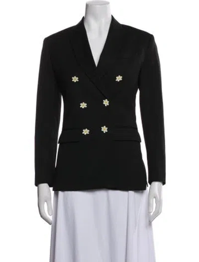Pre-owned Palm Angels Virgin Wool Graphic Print Blazer In Black