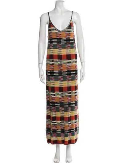Pre-owned Palm Angels Virgin Wool Long Dress In Black