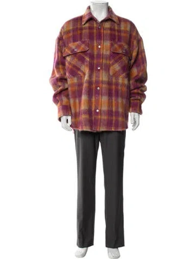 Pre-owned Palm Angels Virgin Wool Plaid Print Jacket In Multi