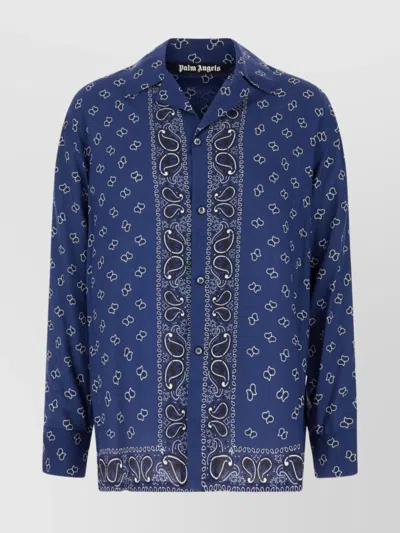 Palm Angels Viscose Shirt Paisley Pattern Long Sleeves