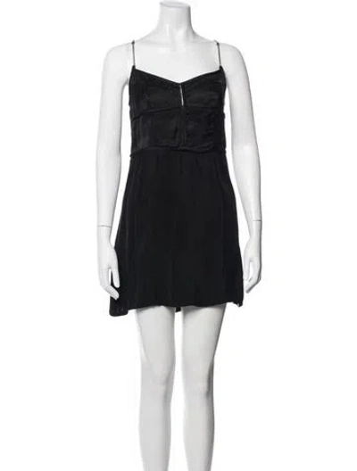 Pre-owned Palm Angels V-neck Mini Dress In Black