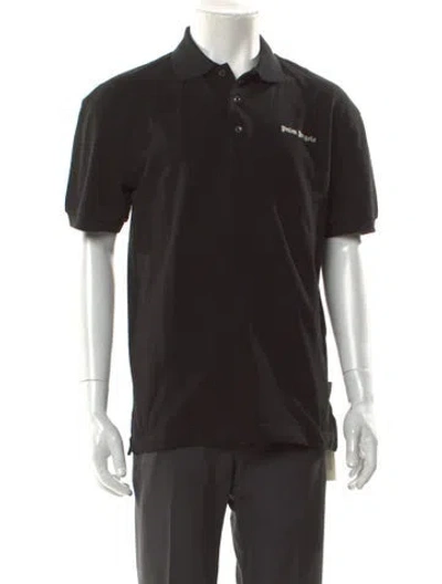 Pre-owned Palm Angels V-neck Short Sleeve Polo Shirt W/ Tags In Black