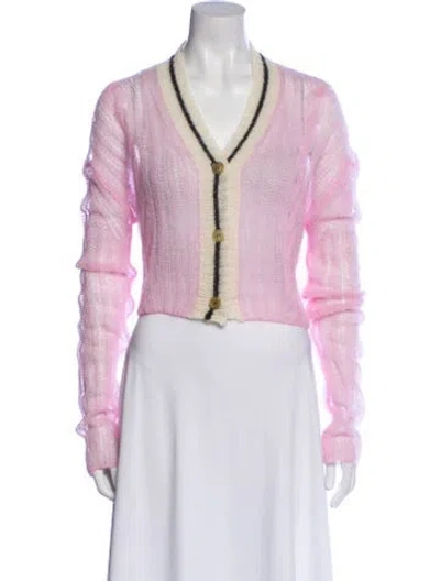 Pre-owned Palm Angels V-neck Sweater In Pink