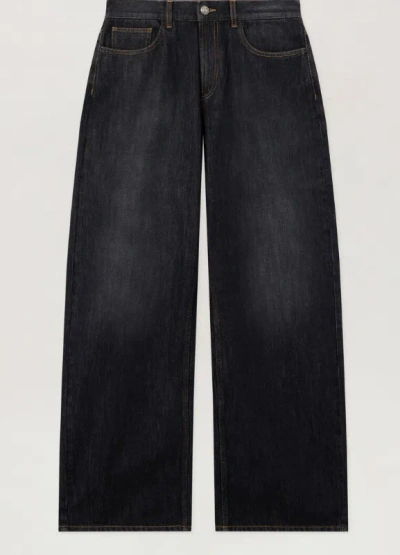 Palm Angels Vw Curved Logo Loose 5 Pocket In Blue