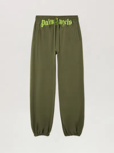 Palm Angels Elasticated-waistband Track Pants In Green