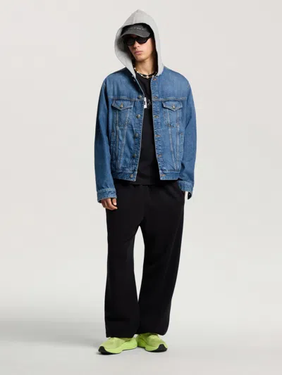 Palm Angels Waist Logo Sweatpants In Black - Off White