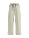Palm Angels Waist Pants In Beige - Military