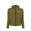 Palm Angels Logo Printed Zip-up Hooded Jacket In Green
