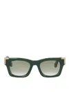 Palm Angels Westport Sunglasses Square Frame Tinted Lenses In Green
