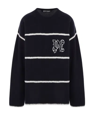 PALM ANGELS PALM ANGELS LOGO INTARSIA-KNIT JUMPER