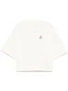 Palm Angels Whit Crop T-shirt With Iconic Teddy In White