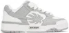 Palm Angels White & Gray Venice Leather Sneakers In White - Grey