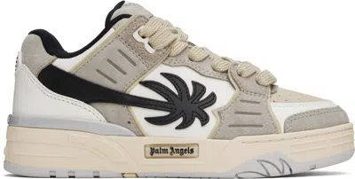 Palm Angels White & Gray Venice Suede Sneakers In White Medium Grey