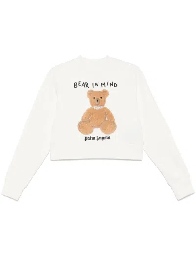 PALM ANGELS WHITE BEAR IN MIND SWEATSHIRT