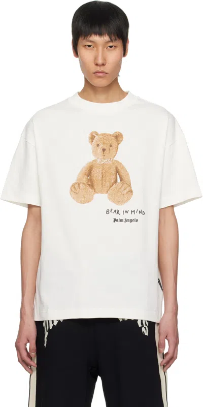 PALM ANGELS WHITE 'BEAR IN MIND' T-SHIRT