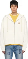 Palm Angels Long Sleeve Sweatshirt Jacket In Off White - Br