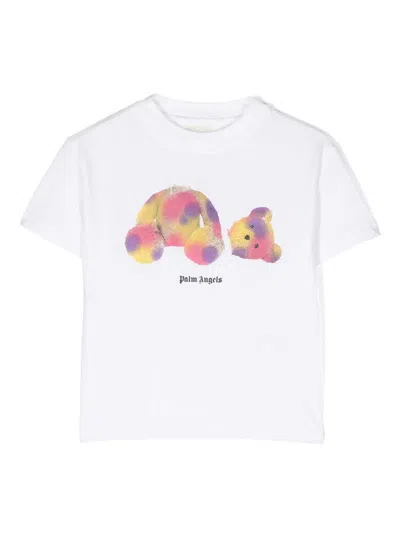 Palm Angels Kids' White Bear T-shirt