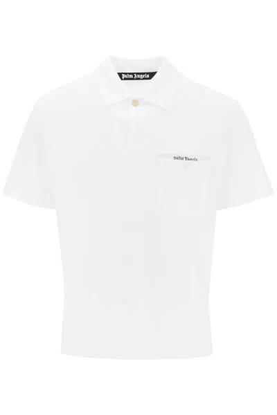 Palm Angels White Button-down Polo Shirt For Men