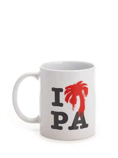 Palm Angels I Love Pa Ceramic Mug In White