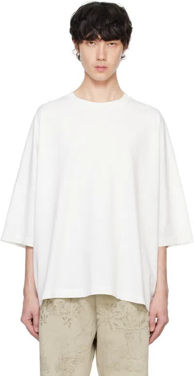 Palm Angels White College T-shirt In Off White Plum