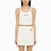 PALM ANGELS PALM ANGELS WHITE COTTON CROPPED TOP