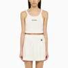 PALM ANGELS PALM ANGELS WHITE COTTON CROPPED TOP WOMEN