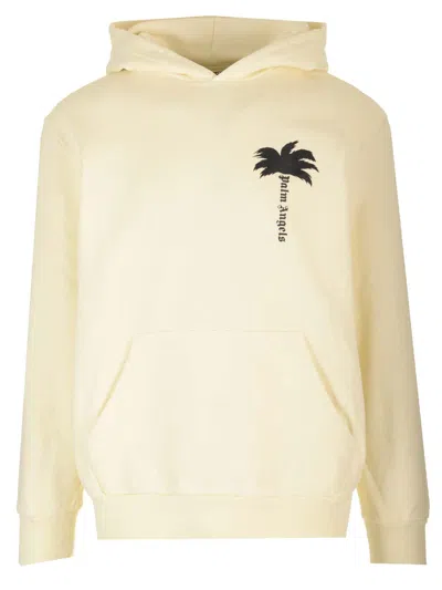 PALM ANGELS PALM ANGELS WHITE COTTON HOODIE