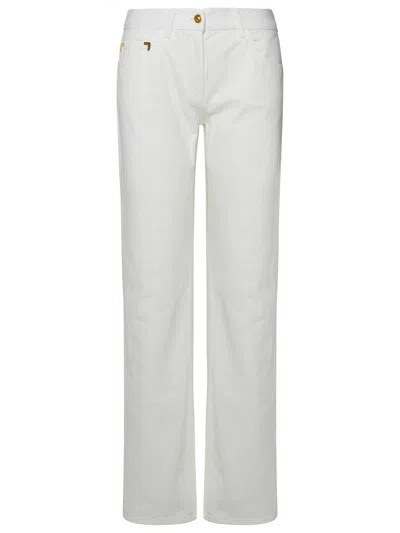Palm Angels White Cotton Jeans In Off White