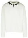 Palm Angels White Cotton Sweatshirt In White