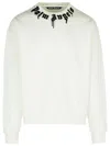 Palm Angels White Cotton Sweatshirt In White