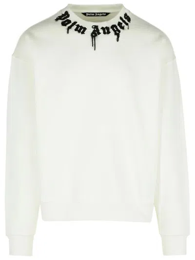 PALM ANGELS PALM ANGELS WHITE COTTON SWEATSHIRT