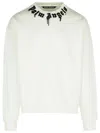 Palm Angels White Cotton Sweatshirt In White