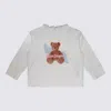 Palm Angels White Cotton Sweatshirt In White