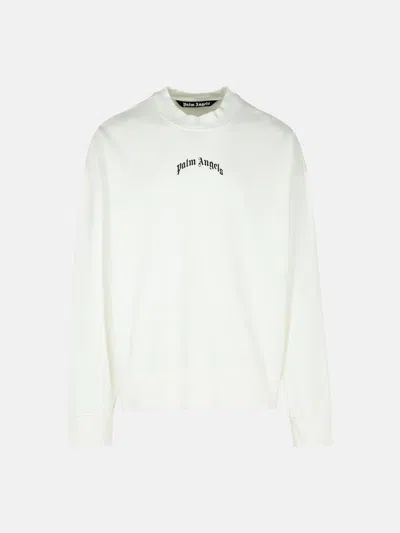 Palm Angels White Cotton Sweatshirt