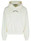 Palm Angels Oversized Hoodie With Drawstring Hood And Logo Accents In Gold