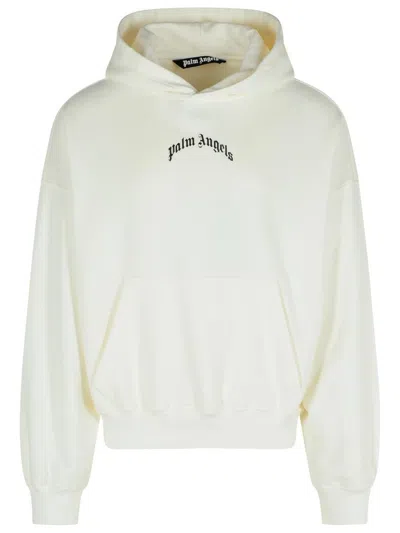 PALM ANGELS WHITE COTTON SWEATSHIRT