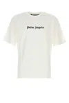 Palm Angels White Short-sleeved T-shirt With Monogram Pa Embroidery In White